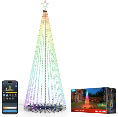 Vista 11 de Govee - Luces de árbol de Navidad, 6.1 pies, 316 LED RGBIC luz para árbol de Navidad