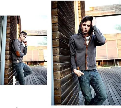 Vista 5 de YuKaiChen - Sudadera con capucha para hombre, con botones, de vellón, chaqueta