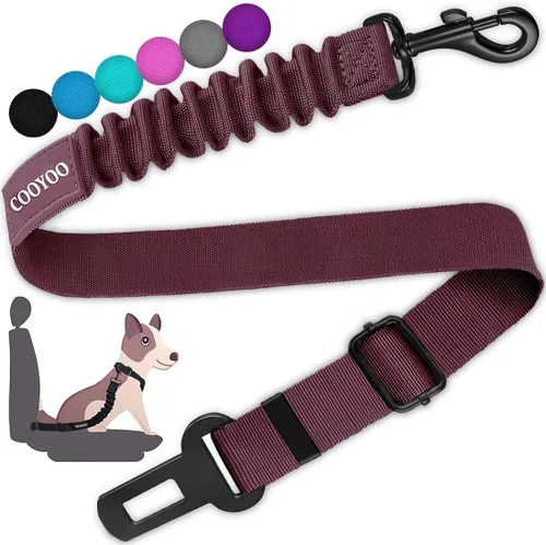 Vista 18 de COOYOO cinturón de seguridad retráctil y ajustable para perro, juego de 3 piezas, cinturón de nailon para vehículo, para que tu mascota esté segura