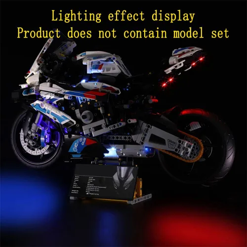 Vista 4 de GEAMENT Kit de luces LED compatible con Lego BMW M 1000 RR - Juego de iluminación para modelo de construcción Technic 42130