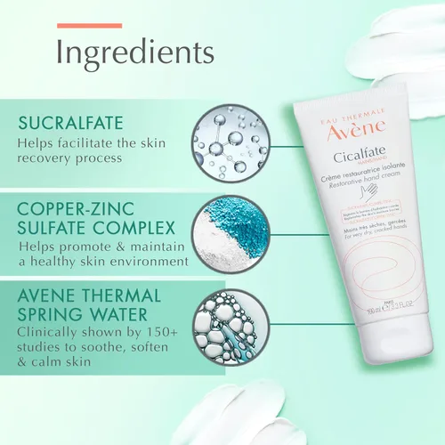 Vista 4 de Avène Crema de manos Cicalfate, loción nutritiva intensa para manos secas y agrietadas, 3.3 onzas