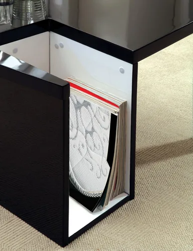 Vista 4 de Furniture of America Leblanc - Mesa de centro, color negro y blanco