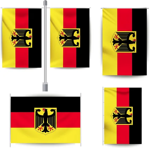 Vista 2 de YongFoto Bandera de águila de Alemania de 1 x 1.5 pies, bandera alemana para celebraciones al aire libre, hogar, jardín, porche, fiesta, banderas