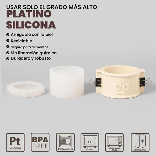 Vista 7 de BOOWAN Nicole Molde de silicona para velas de estilo simple, molde para tarro de vela para cemento de hormigón Jesmonite, bricolaje hecho a mano