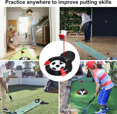 Vista 4 de Copa de retorno automática de pelota de golf, máquina de poner práctica automática, ayuda para entrenamiento de taza de golf, regreso