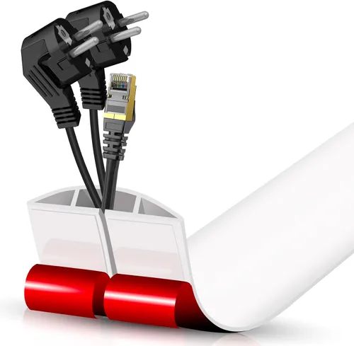 Vista 85 de Cubierta autoadhesiva para cables de suelo, gestión de cables de 3.3 pies, protector de tira de extensión para cables, evita tropiezos de cables