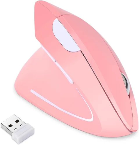 Vista 7 de Ratón para zurdos, ratón ergonómico inalámbrico para zurdos de 2.4G con DPI ajustable de 800/1200/1600, ratón inalámbrico vertical de 6 botones