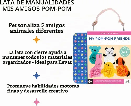 Vista 2 de Petit Collage Creature Crafts: Mis amigos de pompones Creature Crafts: Mis amigos Pom Pom