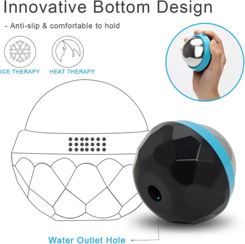 Vista 5 de Coolrunner Bola de rodillo de masaje frío, bola de masaje frío criosfera, terapia de calor y alivio de terapia de frío con núcleo de gel frío, ayuda