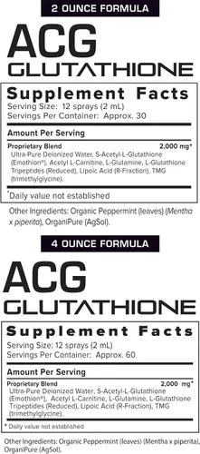 Vista 7 de Suplemento ACG Glutatión fuerza extra (Glutatión celular avanzado) de Results RNA, 2 onza