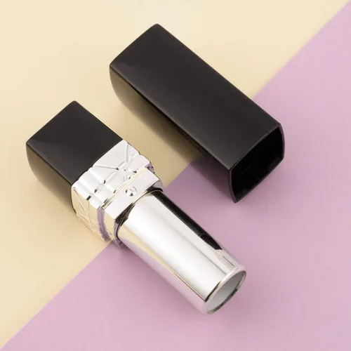 Vista 4 de Allwon 10 tubos de lápiz labial vacíos negros DIY contenedor de bálsamo labial (tubo rectangular)