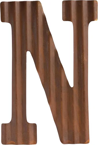 Vista 14 de COLLECTIVE HOME - Letras metálicas de 12 pulgadas para decoración de pared, letras oxidadas corrugadas, decoración rústica para colgar en la pared