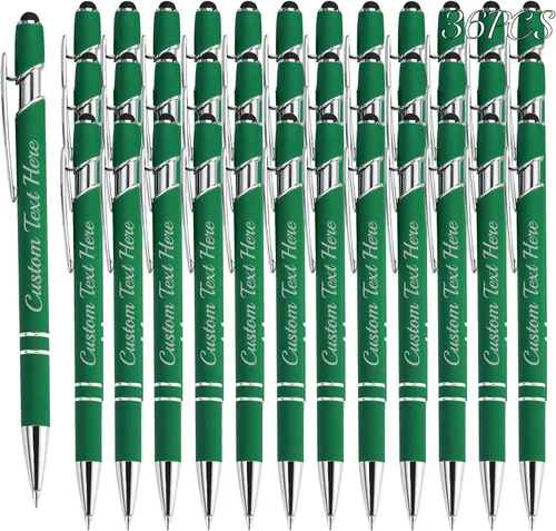 Vista 76 de Aolun Bolígrafo personalizado, bolígrafo grabado personalizado con lápiz capacitivo, 12 unidades, metal suave al tacto, introduce el nombre, Naranja