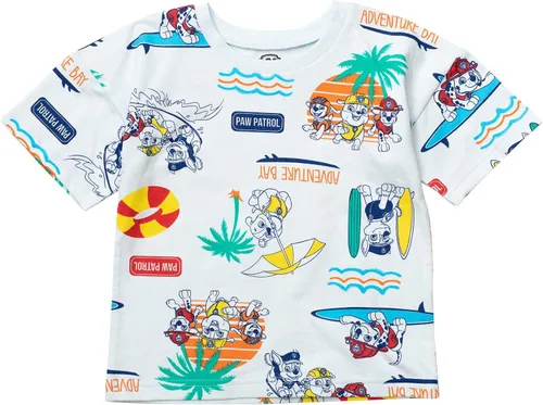 Vista 3 de Paw Patrol Conjunto de camiseta y pantalones cortos de felpa francesa de animales para niños pequeños (12 meses - 7-8)