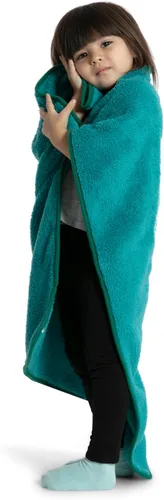 Vista 3 de Delta Children Manta Sherpa personalizada con bolsillo de almacenamiento para niños, búho verde