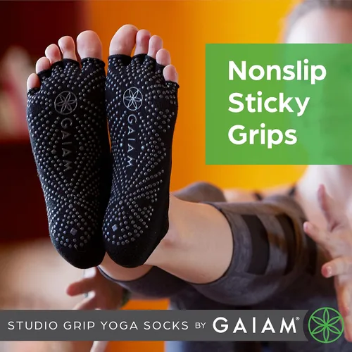 Vista 2 de Gaiam Grippy Studio Yoga Socks for Extra Grip in Standard or Hot Yoga