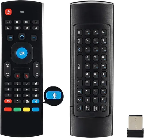 Vista 9 de Control remoto MX3 Air Mouse, 2.4G multifuncional mini teclado inalámbrico Air Mouse remoto para Android Smart TV Box, 3-Gyro y 3-Gsensor, proyector