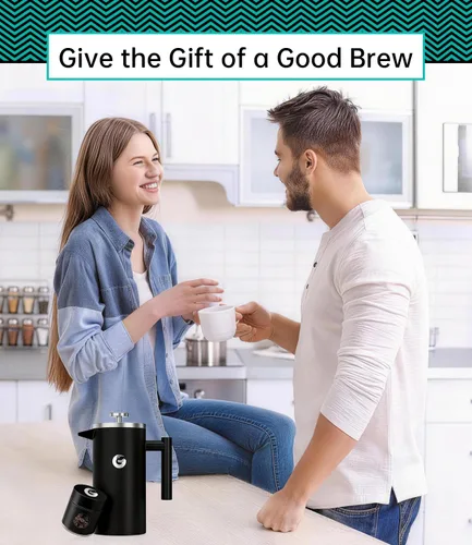 Vista 8 de Coffee Gator - Cafetera de prensa francesa de acero inoxidable 304 de 34 oz, tetera para té y café de doble pared aislada con sistema de filtración