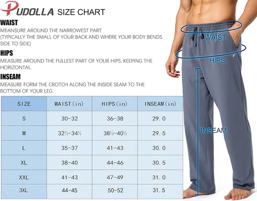 Vista 7 de Pudolla - Pantalones deportivos de algodón para hombre, para yoga, pantalones deportivos con parte inferior abierta, informal, pantalones de jersey