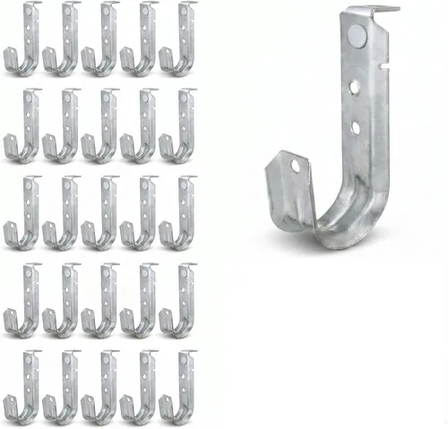 Vista 12 de Zonon 1 Pcs J Hooks Ceiling Mount Metal J Hooks Support Heavy Duty G60 Galvanized Steel Cable Management for Hanging Attaching to Vertical Surfaces