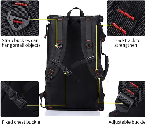 Vista 4 de Mochila de viaje para senderismo KAKA, para bolsa de dormir, exteriores, campamento y multipropósito N. 2020.