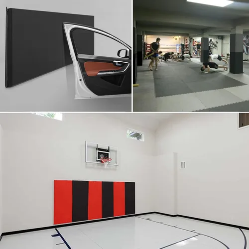 Vista 8 de Almohadilla de pared de espuma de protección de espuma de 2 pulgadas/4 pulgadas de grosor, protectores de cancha de baloncesto para gimnasio