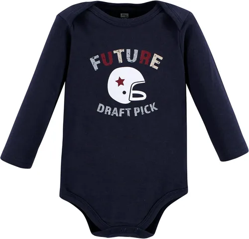 Vista 133 de Hudson Baby baby-boys Cotton Long-sleeve Bodysuits 5-pack