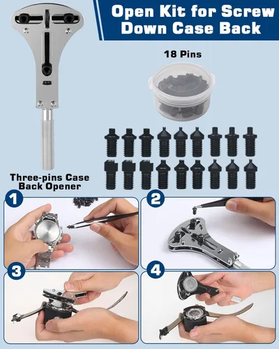 Vista 2 de Vastar Watch Repair Kit Watch Repair Tools Professional Spring Bar Tool Set Watch Band Link Pin Tool Set with Carrying Case