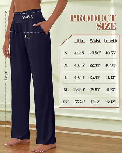 Vista 6 de Neer 3 piezas de pantalones de yoga de pierna ancha para mujer, cómodos, holgados, de cintura alta, pantalones deportivos casuales