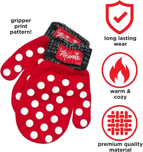 Vista 3 de Disney Conjunto de gorro y guantes de invierno de Minnie Mouse para niñas niñasniñas