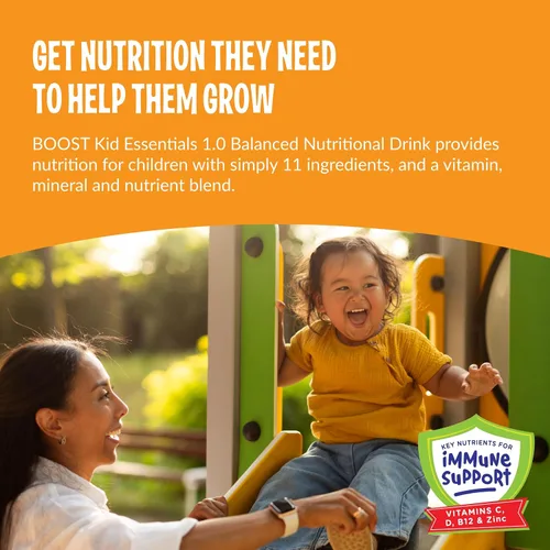 Vista 3 de BOOST Kid Essentials - Bebida nutricional equilibrada para niños, 1.0 kcal, 8 onzas líquidas (paquete de 24)
