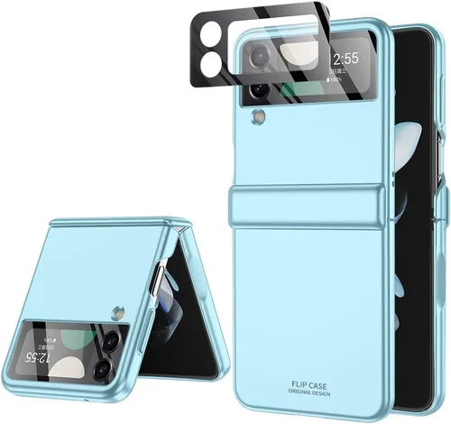 Vista 8 de Funda para Samsung Z Flip 4: [Protección completa de bisagra] Funda delgada para teléfono con protección de pantalla incorporada, protección