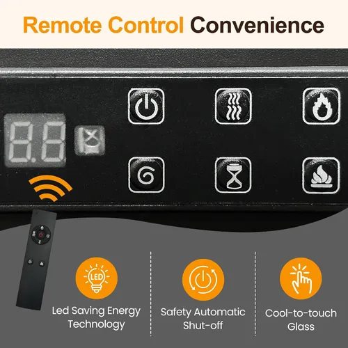 Vista 3 de Royalcraft Inserto de chimenea eléctrica de 18 pulgadas, calentador de chimenea empotrado con control remoto, calentador pequeño con bajo ruido
