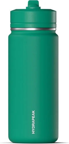 Vista 17 de Hydrapeak Mini botella de agua de 20 onzas con tapa con popote, aislamiento de doble pared de acero inoxidable Botella a prueba de fugas y Alpine