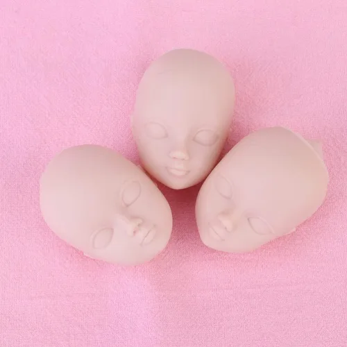 Vista 8 de Sewroro 20 mini cabezas de plástico para hacer muñecas, práctica de maquillaje, maniquí de bebé, cabezas de muñeca para llaveros y regalos hechos a
