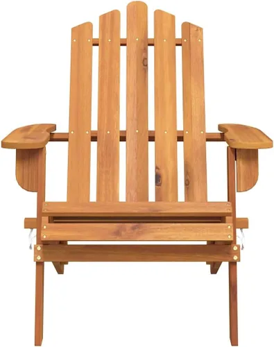 Vista 5 de Garden Chair Set of 2, Natural Solid Acacia Wood, Foldable Adirondack Design, Weather Resistant Outdoor Seating for Front Porch Furniture