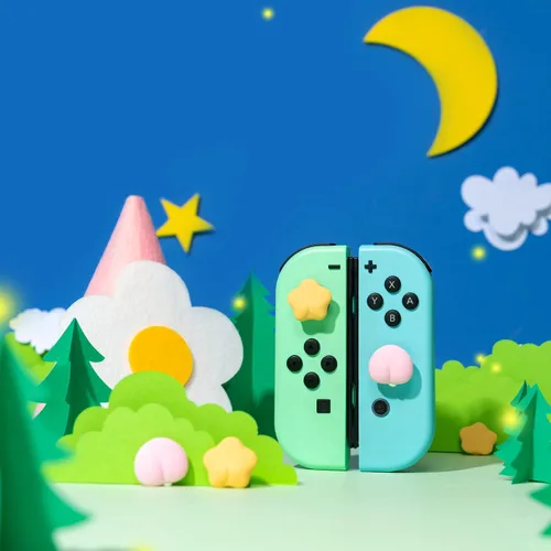 Vista 5 de GeekShare Lindas tapas de silicona con agarre para pulgar, cubierta de joystick compatible con Nintendo Switch OLED Switch Lite, 4