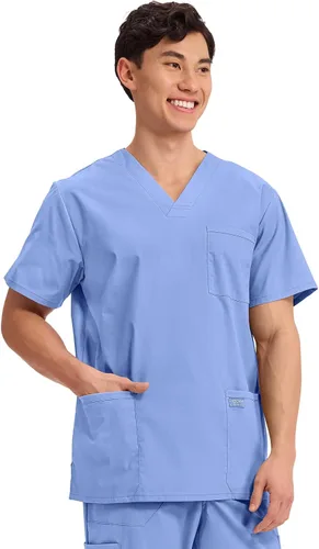 Vista 65 de Cherokee WW Professionals WW695 - Camisa de uniforme sanitario para hombre, con cuello en V
