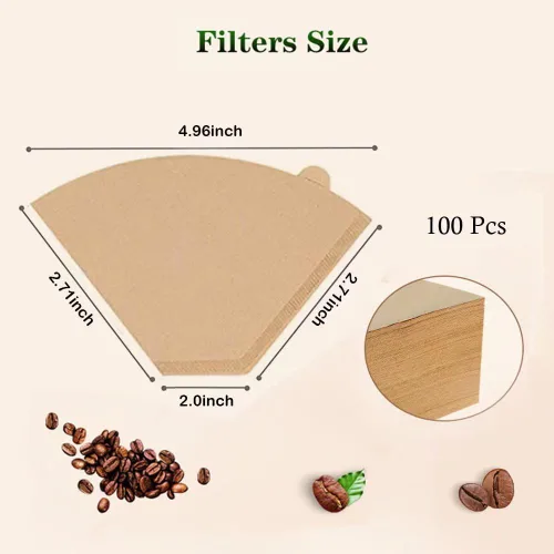 Vista 2 de Filtro de café desechables para cafetera Ninja, 100 piezas de filtro de repuesto de cono #2 para cafetera Ninja Dual Brew Filtro de café natural sin