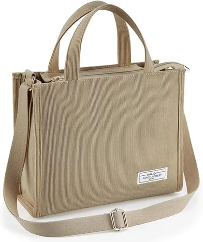 Vista 9 de KALIDI - Bolso de hombro de piel con cremallera Swing para mujer Café