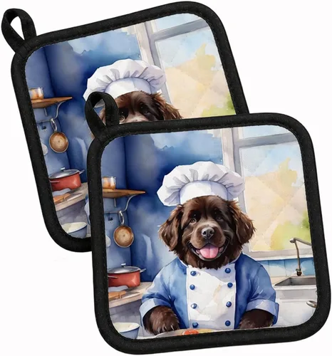 Vista 92 de Caroline's Treasures Coton de Tulear El Chef Par de Agarraderas de Ollas de Cocina Resistentes al Calor Juegos de Agarraderas de Ollas Almohadillas