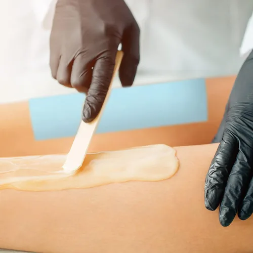 Vista 4 de Juego de 400 tiras de cera, tiras de eliminación de cera no tejidas con aplicador de cera para herramientas de depilación facial y piel corporal Azul