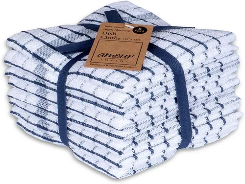 Vista 25 de AMOUR INFINI Juego de 8 paños de cocina ultra suaves, altamente absorbentes, de secado rápido, paños de cocina y limpieza de 12 x 12 pulgadas