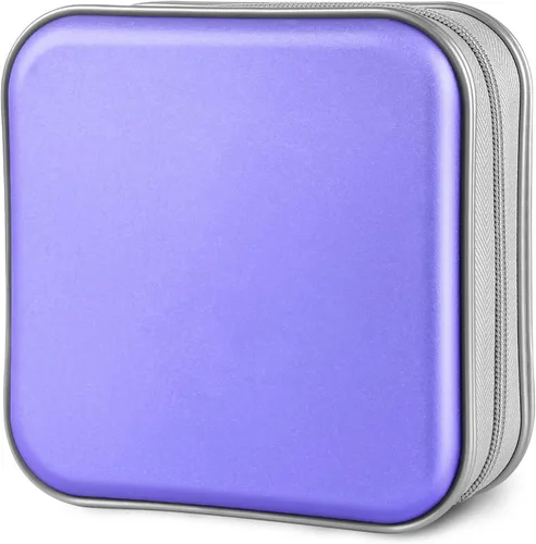 Vista 10 de Siveit Estuche para CD, Capacidad para 40 CD/DVD, Cartera Portadora de Estuches de Plástico Duro para Discos DVD, Carpeta de Almacenamiento