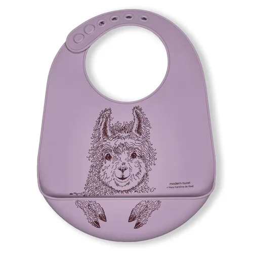 Vista 15 de Modern Twist - Babero 100% silicona de grado alimenticio, impermeable y reutilizable, Badger Family - Lavanda