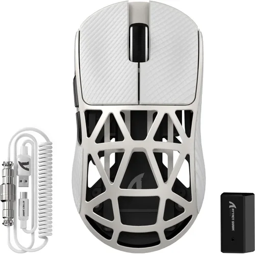 Vista 13 de ATTACK SHARK R2PRO - Ratón superligero de aleación de magnesio de 1.59 oz, sensor PixArt PAW3950, 42000DPI, frecuencia de sondeo inalámbrico