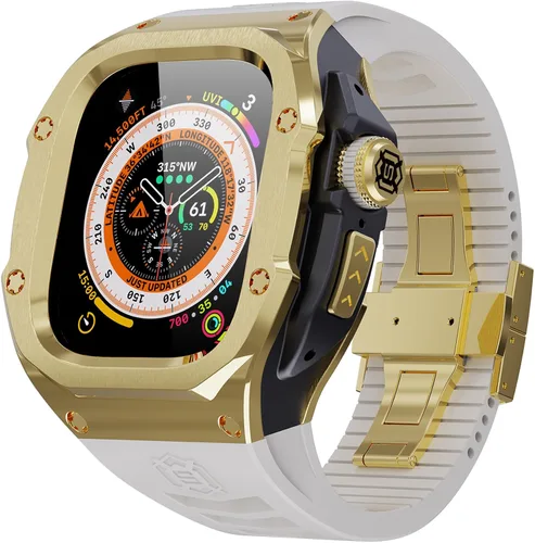 Vista 14 de VeveXiao - Funda resistente con correa compatible con Apple Watch Ultra 2 bandas de 49mm, funda protectora de metal con correa de repuesto de goma