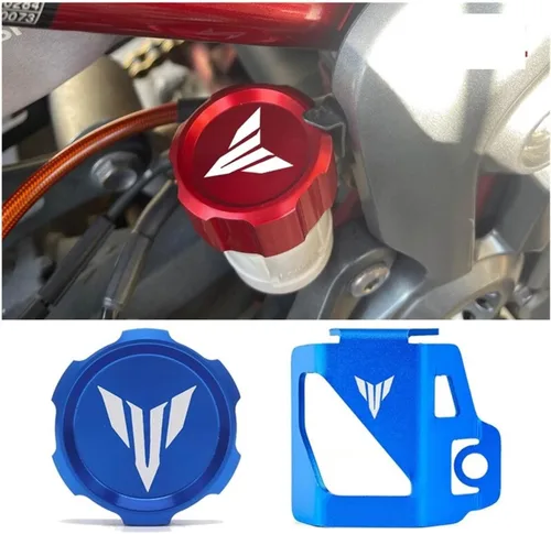 Vista 2 de LeosHi Compatible with MT07 MT09 MT03 MT10 MT25 MT 07 09 10 FZ07 FZ09 Motorcycle Rear Tank Cover Guard Protection Brake Fluid Reservoir Cap
