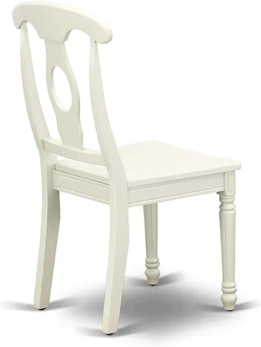 Vista 10 de East West Furniture AVKE5-LWH-W - Juego de muebles de comedor de 5 piezas, incluye una mesa de cocina ovalada con hojas de mariposa y 4 sillas