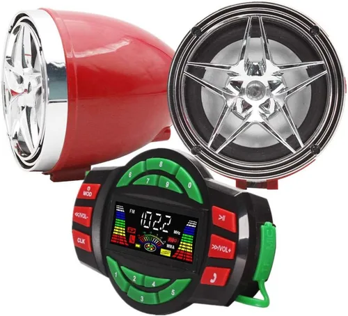 Vista 11 de XYC Amplificador Bluetooth de 12 V UTV ATV Sistema de sonido Altavoces manos libres FM Sistema de audio USB Estéreo de 3.5 pulgadas Altavoces de 12